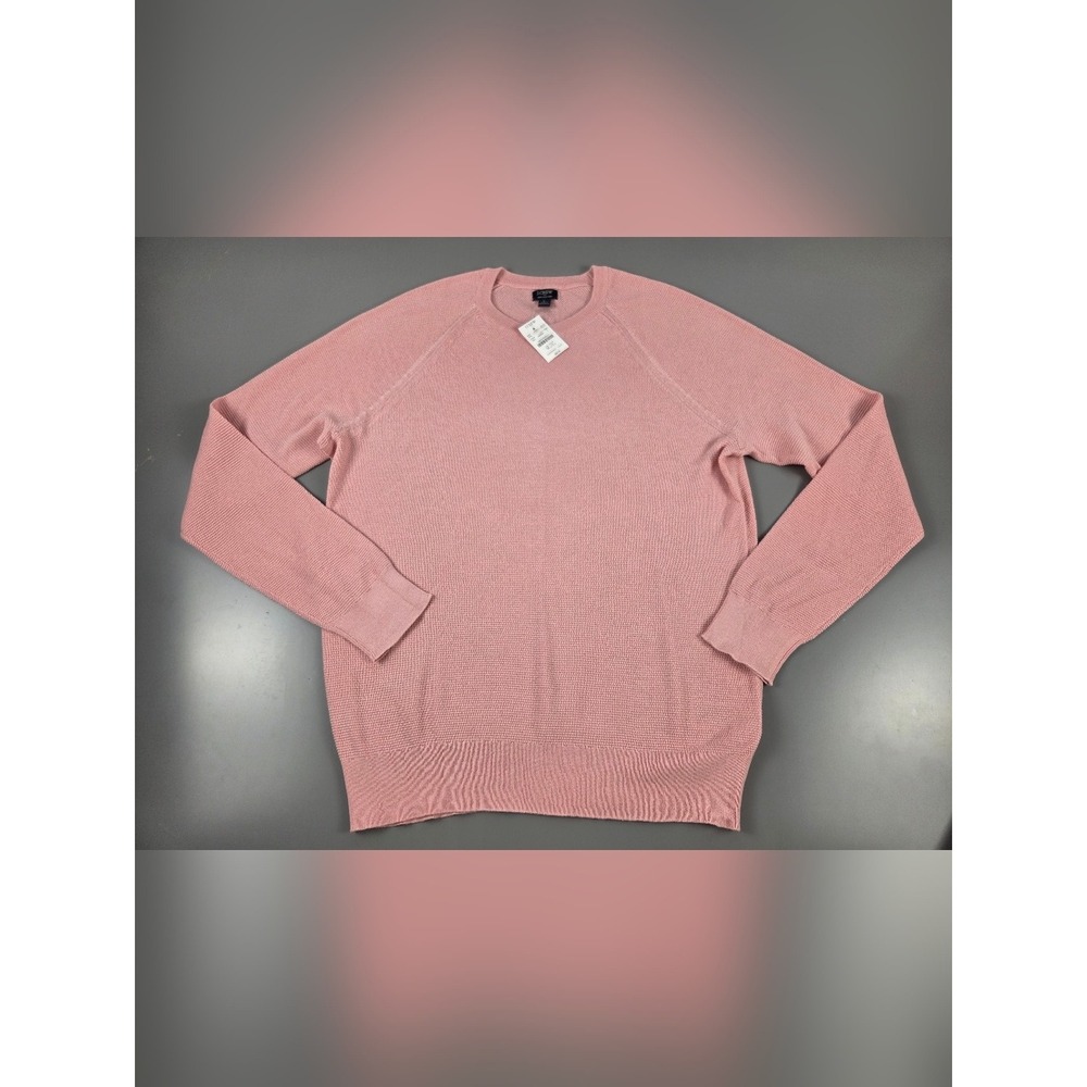 NWT J. Crew Men's Cotton seed-stitch crewneck sweater Large PINK